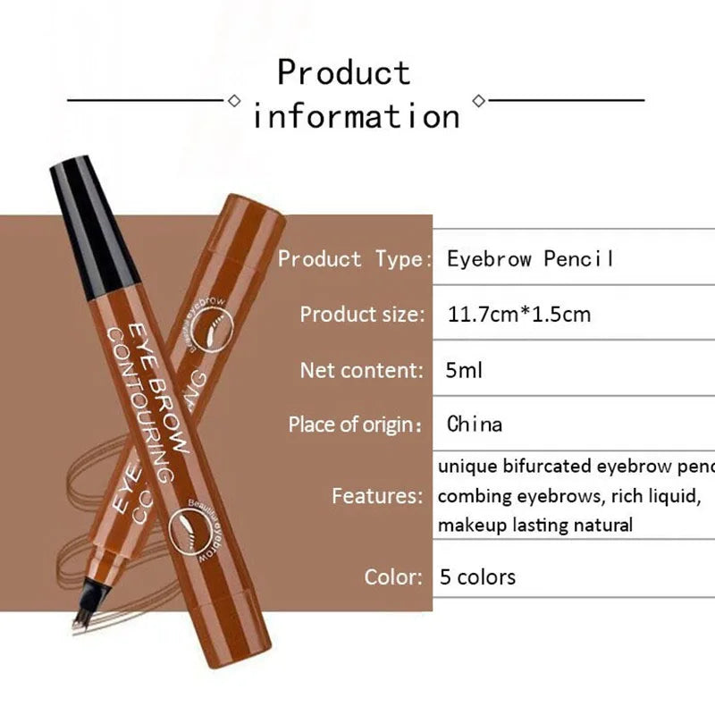 4 Point Eyebrow Pencil Maquillajes Para Mujer Waterproof Liquid Eyebrow Pen Makeup Long Lasting Cosmetic Microblade Brow Pencil