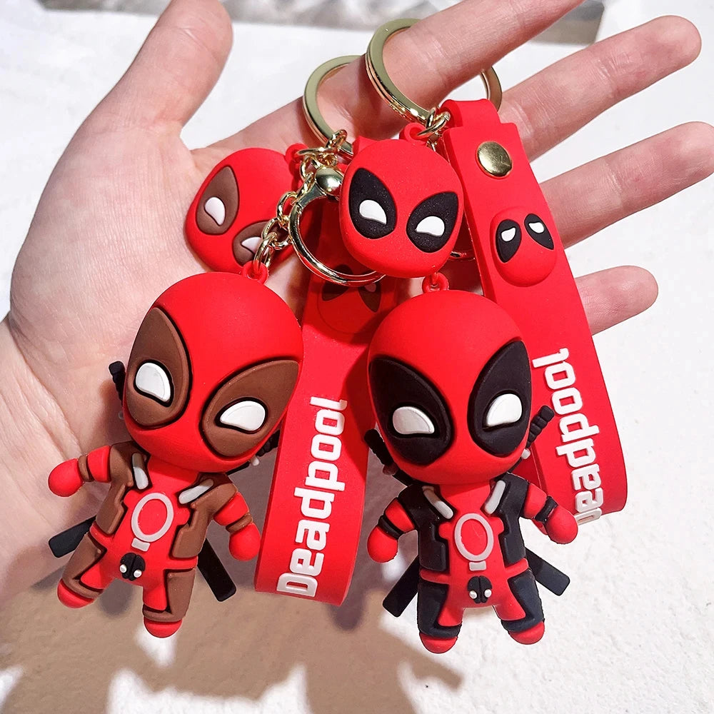 Marvel Cute Doll Pendant Anime Figures Deadpool Q Version Fashion Backpack Keychain Couple Bag Keyring Pendant Birthday Gifts