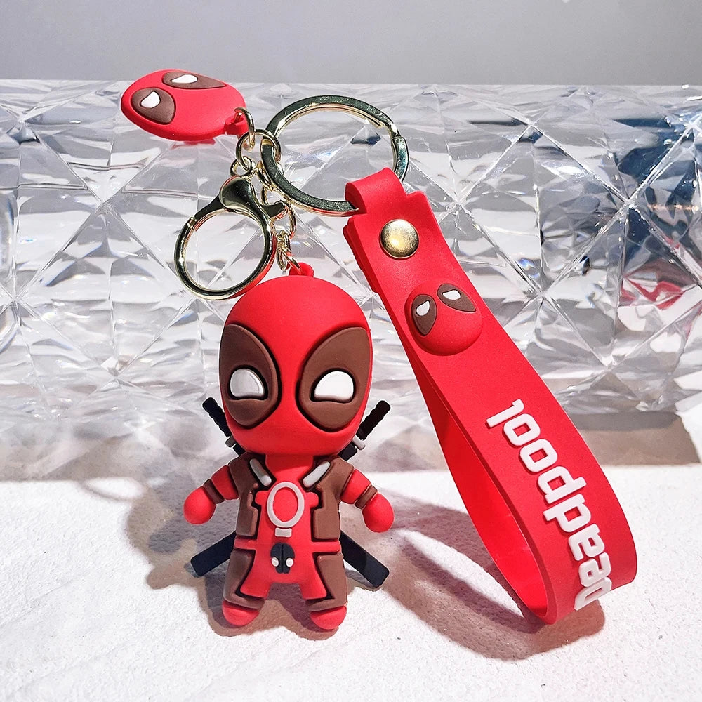 Marvel Cute Doll Pendant Anime Figures Deadpool Q Version Fashion Backpack Keychain Couple Bag Keyring Pendant Birthday Gifts