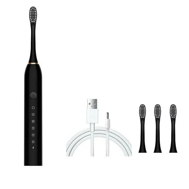 USB Rechargeable Tooth Brush for Adult  6 Clean Modes X-3 Sonic Electric Toothbrush Washable Teeth Whitening and Cleaning Brush