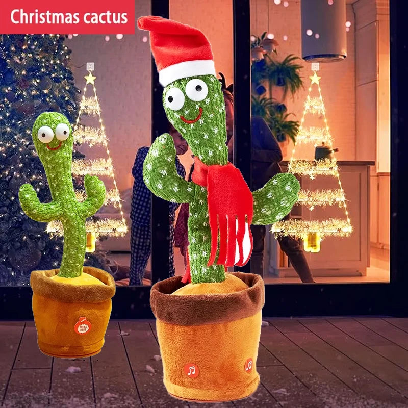 New Dancing Cactus Toys Repeat Talking Songs Wriggle Dancing Sing Toy Talk Plushie Stuffed Toys for Baby Adult Christmas Gifts