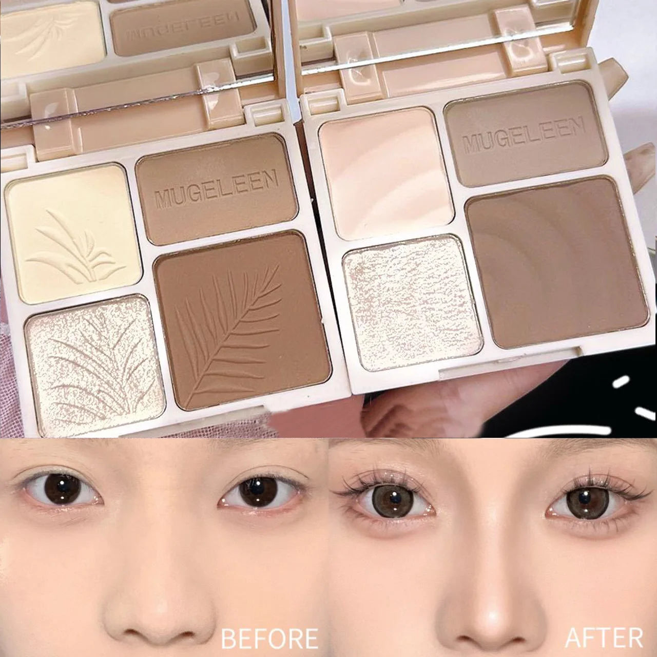 Highlight Repair Matte Fine Glitter Comprehensive Four-color palette Silhouette Nose Shadow Makeup Palettes Face Brightening