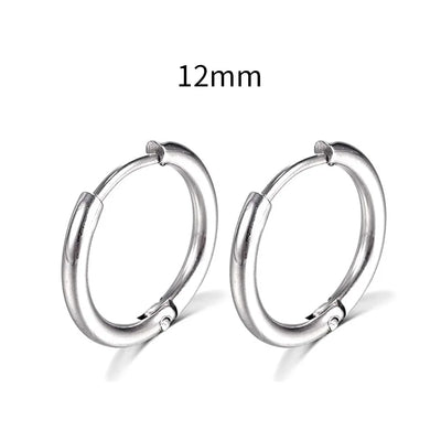 2022 New Simple Stainless Steel Small Hoop Earrings for Women Men Cartilage Ear Piercing Jewelry Pendientes Hombre Mujer