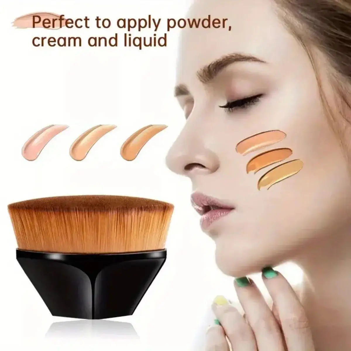 Flawless Kabuki Foundation Brush Set - Soft Synthetic Makeup Brushes For Liquid & Cream, Professional Cosmetic Tools For Women