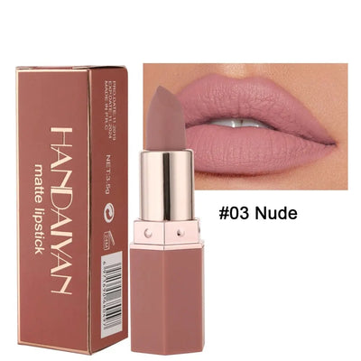 HANDAIYAN High-pigmented Matte Lipstick Velvet Waterproof Long-lasting Makeup Lips Cosmetics