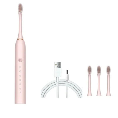 USB Rechargeable Tooth Brush for Adult  6 Clean Modes X-3 Sonic Electric Toothbrush Washable Teeth Whitening and Cleaning Brush